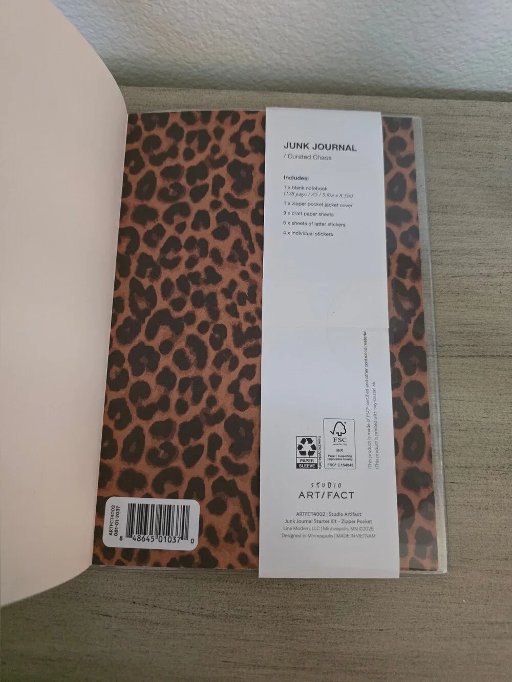 Pink Check Junk Journal with Teddy And Friends Stickers NWT